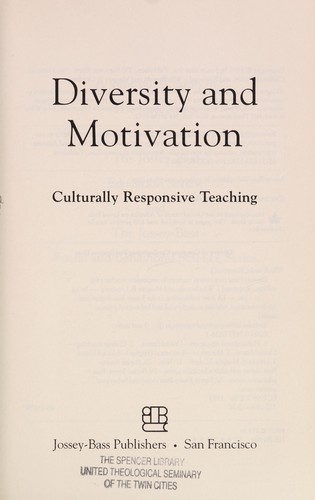 Raymond J. Wlodkowski: Diversity and motivation (1995, Jossey-Bass Publishers)