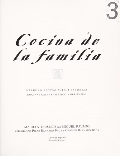 Marilyn Tausend: Cocina de la familia (Spanish language, 1999, Simon & Schuster)