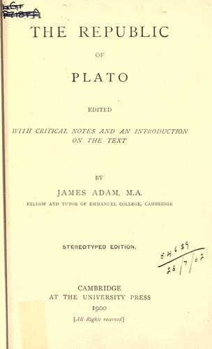 Plato: The Republic (1900, University Press)