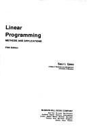 Saul I. Gass: Linear programming (Hardcover, 1985, McGraw-Hill)