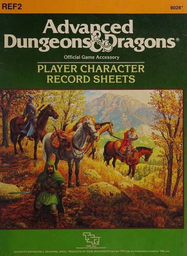 Harold Johnson: Player Character Record Sheets (Advanced Dungeons & Dragons accessory REF2) (Paperback, 1986, Wizards of the Coast)