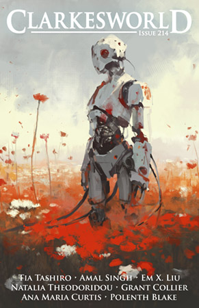 Neil Clarke, Arley Sorg, Tia Tashiro, Amal Singh, Grant Collier, Em X. Liu, Natalia Theodoridou, AnaMaria Curtis, Polenth Blake, D. A. Xiaolin Spires: Clarkesworld Magazine, Issue 214 (EBook, 2024, Wyrm Publishing)