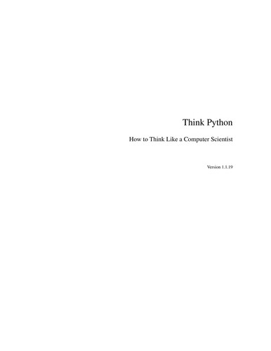 Allen B. Downey: Think Python (2009, SoHo Books)