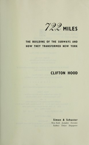 Clifton Hood: 722 miles (1993, Simon & Schuster)