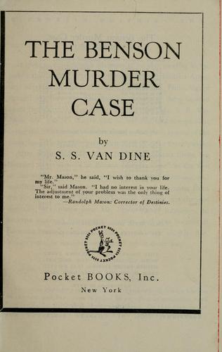 S. S. Van Dine: The Benson murder case (1945, Pocket Books)