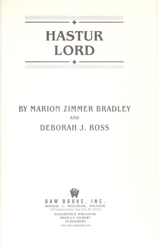 Marion Zimmer Bradley: Hastur Lord (2010, DAW Books)