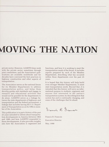 American Association of State Highway and Transportation Officials.: Moving America into the future. (Paperback, 1990, American Association of State Highway and Transportation Officials)