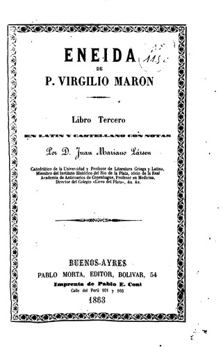 Publius Vergilius Maro, Juan Mariano Larsen: Eneida (1863, P. Morta)