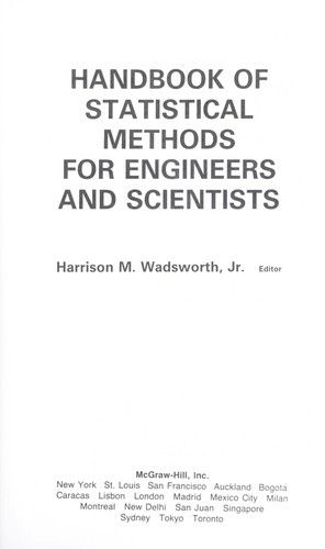 Harrison M. Wadsworth: Handbook of statistical methods for engineers and scientists (1989, McGraw-Hill)