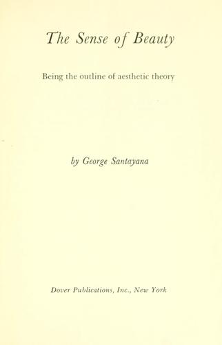 George Santayana: The sense of beauty