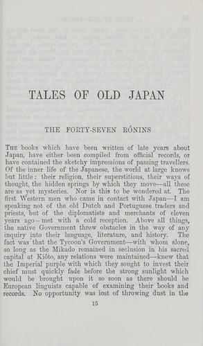 Algernon Bertram Freeman-Mitford Redesdale, Redesdale, Algernon Bertram Freeman-Mitford Baron: Tales of old Japan (1876, Macmillan)