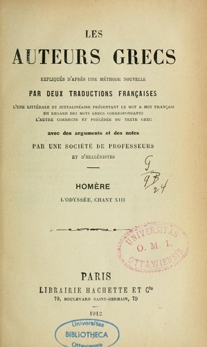 Homer: L'Odyssée (French language, 1897, Hachette)