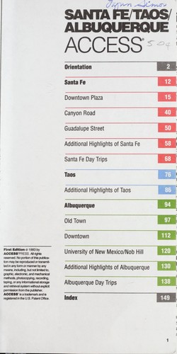 Access Press: Santa Fe, Taos, Albuquerque access. (1993, HarperPerennial)