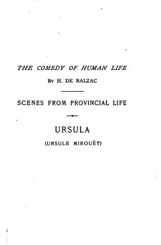 Honoré de Balzac: Ursula. (1891, Roberts brothers)