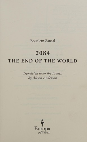 Boualem Sansal: 2084 (2017, Europa Editions)