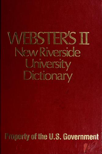 Riverside Publishing Company: Webster's II new Riverside university dictionary. (1984, Riverside Pub. Co.)