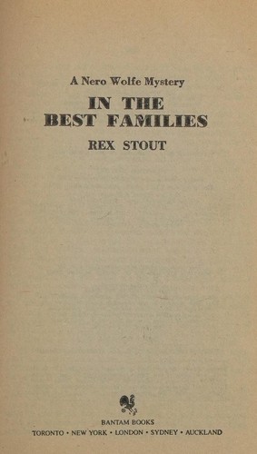 Rex Stout: In the Best Families (Paperback, 1980, Bantam Books)