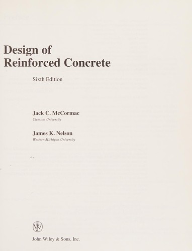 Jack C. McCormac: Design of reinforced concrete (2005, John Wiley)