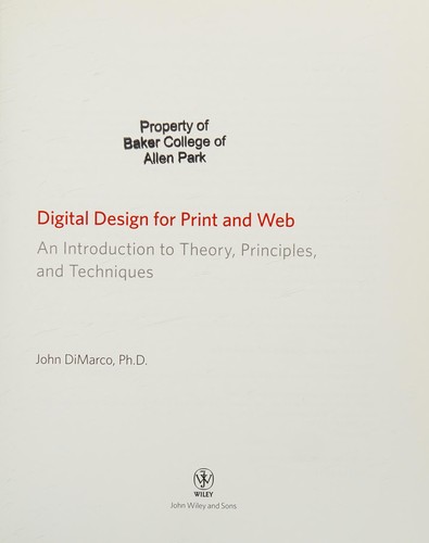 John DiMarco: Digital design for print and web (2010, John Wiley & Sons, Wiley)