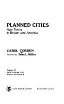 Carol Corden: Planned cities (1977, Sage Publications)