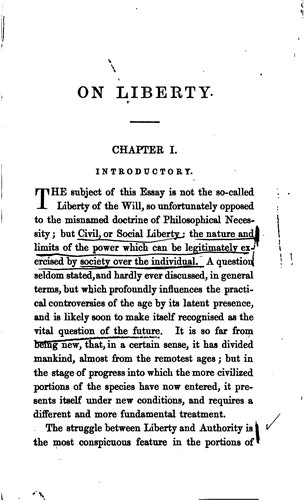 John Stuart Mill: On Liberty (1874, Longmans)