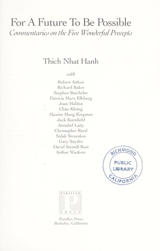 Thích Nhất Hạnh: For a future to be possible (1993, Parallax Press)