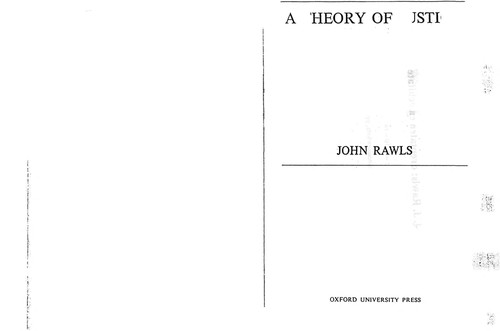 John Rawls: A theory of justice (1999, Belknap Press of Harvard University Press)