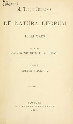 Cicero: De natura deorum, libri tres (Latin language, 1881, Ginn)